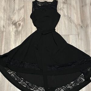 Amazon Black High Low Dress with Lace